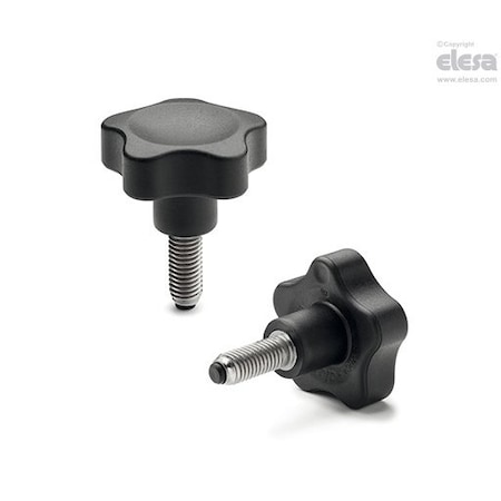 Elesa Lobe knobs with solid section, VC.692/32-SST-p-M6x16-PO VC.692-SST-p-P